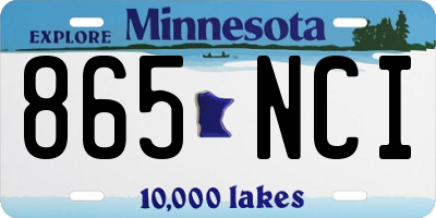 MN license plate 865NCI