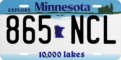 MN license plate 865NCL