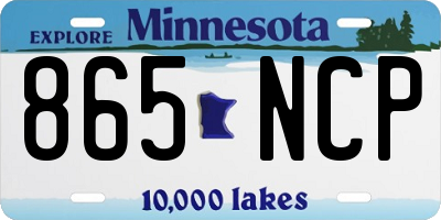 MN license plate 865NCP