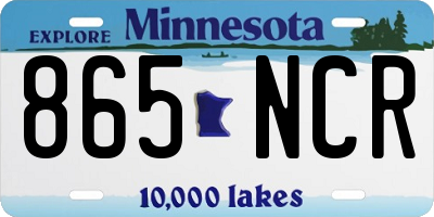 MN license plate 865NCR