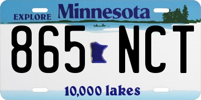 MN license plate 865NCT