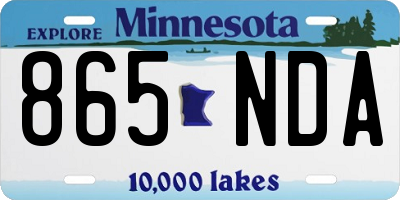 MN license plate 865NDA
