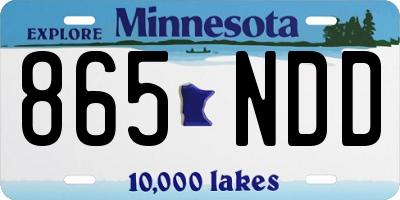 MN license plate 865NDD
