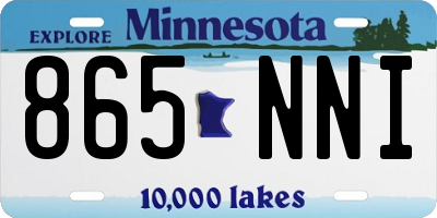 MN license plate 865NNI
