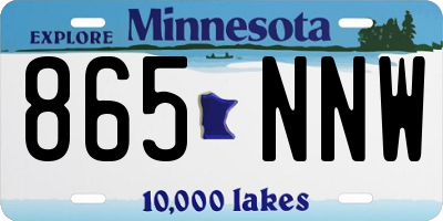 MN license plate 865NNW