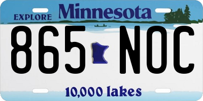 MN license plate 865NOC