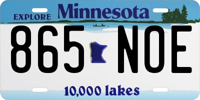 MN license plate 865NOE