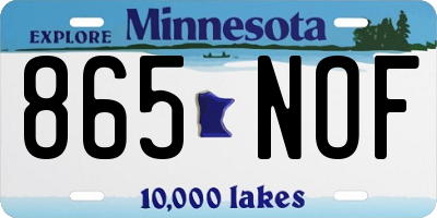 MN license plate 865NOF