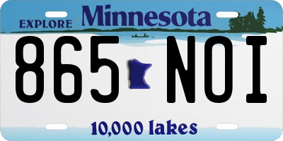 MN license plate 865NOI