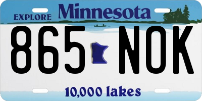 MN license plate 865NOK