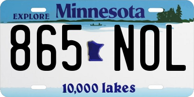 MN license plate 865NOL