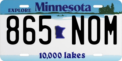 MN license plate 865NOM