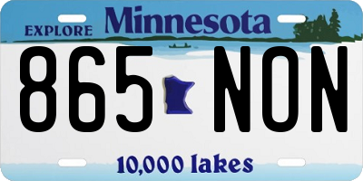 MN license plate 865NON