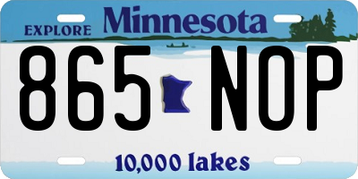 MN license plate 865NOP
