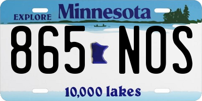 MN license plate 865NOS