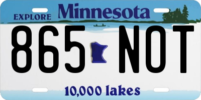 MN license plate 865NOT