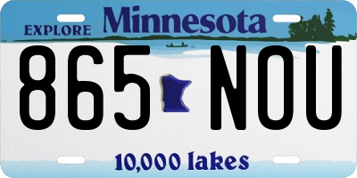 MN license plate 865NOU