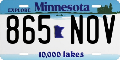 MN license plate 865NOV