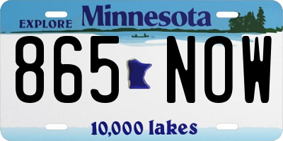 MN license plate 865NOW
