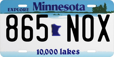 MN license plate 865NOX