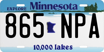 MN license plate 865NPA