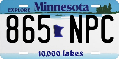 MN license plate 865NPC