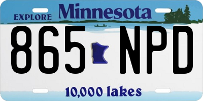 MN license plate 865NPD