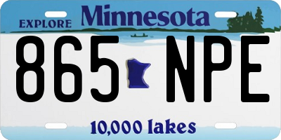 MN license plate 865NPE