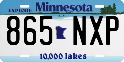 MN license plate 865NXP