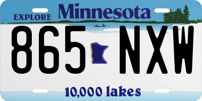 MN license plate 865NXW