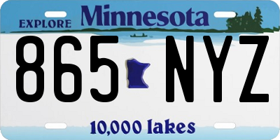 MN license plate 865NYZ