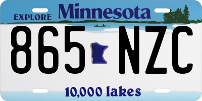 MN license plate 865NZC