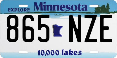 MN license plate 865NZE
