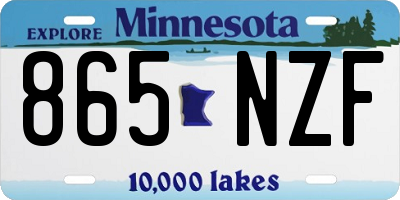 MN license plate 865NZF