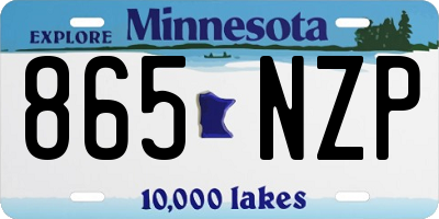MN license plate 865NZP