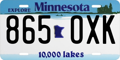 MN license plate 865OXK