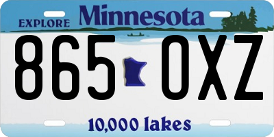 MN license plate 865OXZ
