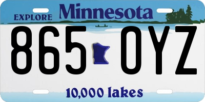 MN license plate 865OYZ
