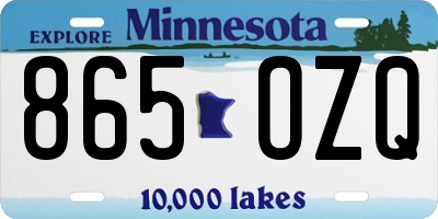 MN license plate 865OZQ