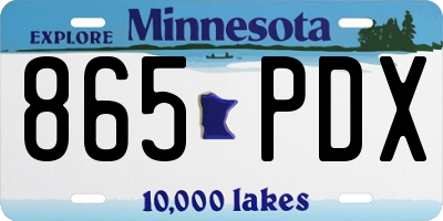 MN license plate 865PDX