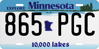 MN license plate 865PGC