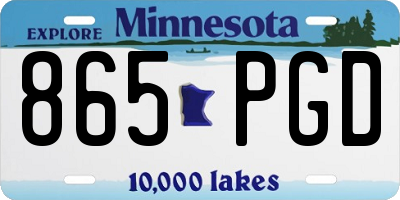 MN license plate 865PGD