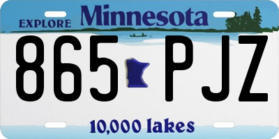 MN license plate 865PJZ
