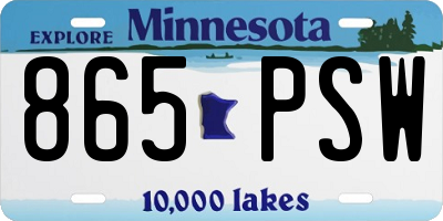 MN license plate 865PSW