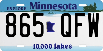 MN license plate 865QFW