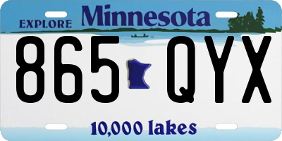 MN license plate 865QYX