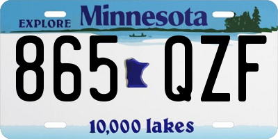 MN license plate 865QZF
