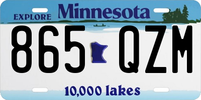 MN license plate 865QZM