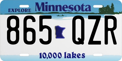 MN license plate 865QZR