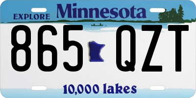 MN license plate 865QZT